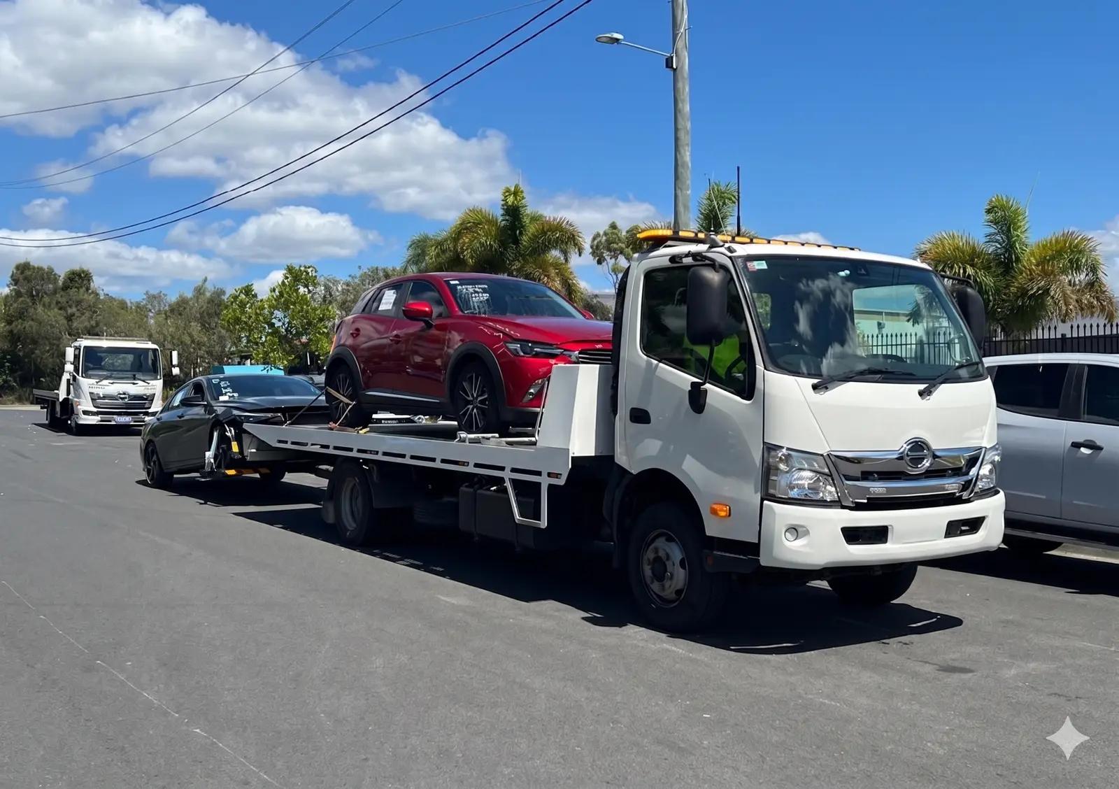 Gold Coast Towing tilt tray truck providing 24/7 car recovery